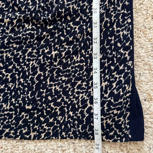 Lauren Ralph Lauren classic sheath dress in a navy & neutral abstract print S 4 - Picture 9 of 13